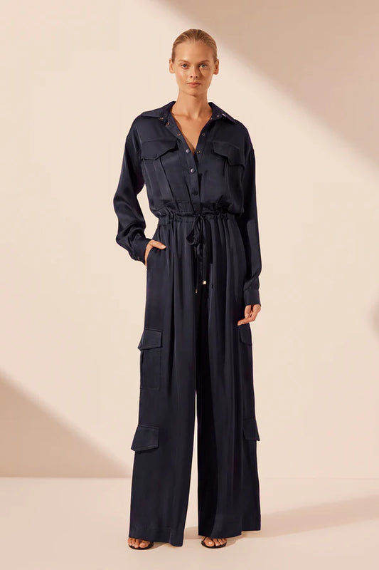 SHONA JOY Shae Drawstring Utility Jumpsuit