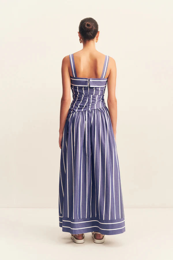 SHONA JOY Cambridge Square Neck Maxi-chambray blamc