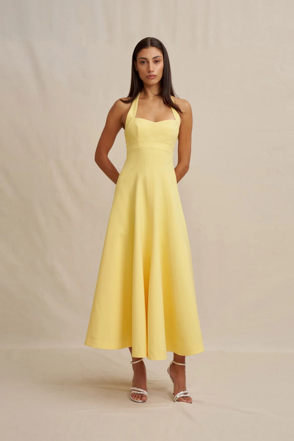 BY JOHNNY - Brooklyn Panel Midi Dress in Yellow