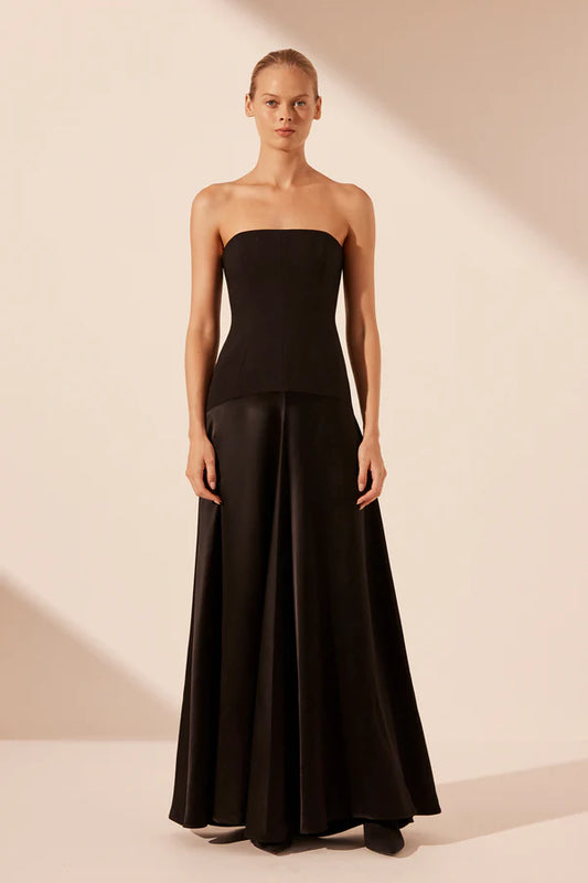 SHONA JOY Adri Strapless Panelled Maxi Dress