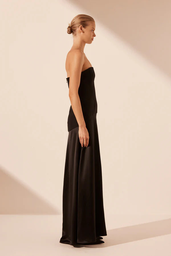 SHONA JOY Adri Strapless Panelled Maxi Dress