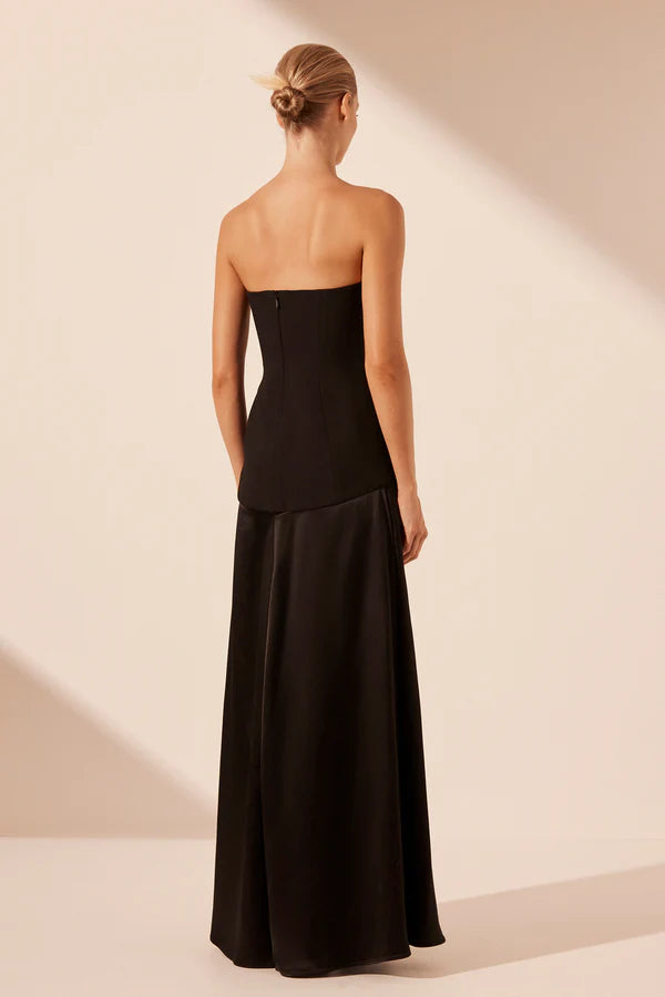 SHONA JOY Adri Strapless Panelled Maxi Dress