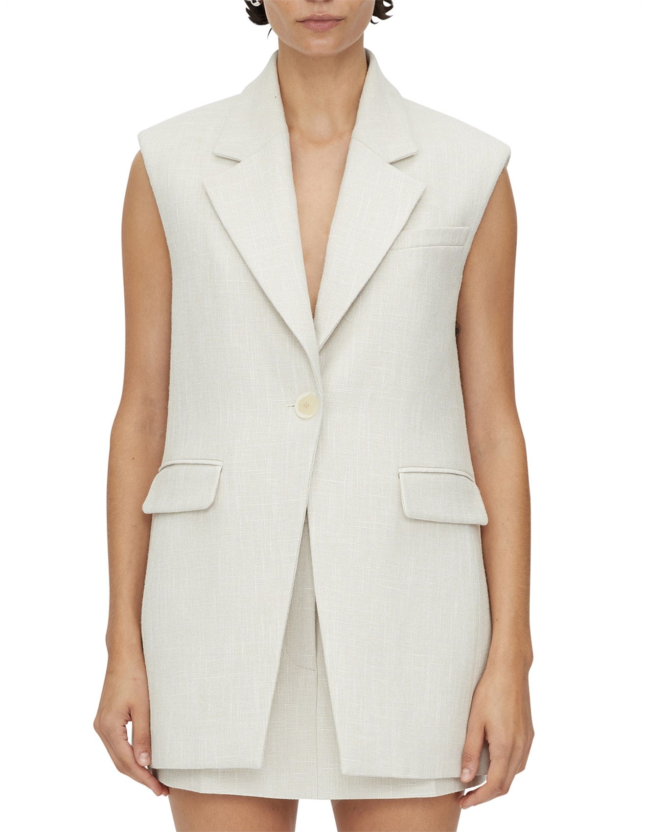 CAMILLA AND MARC Corbett Single Breasted Vest-stone