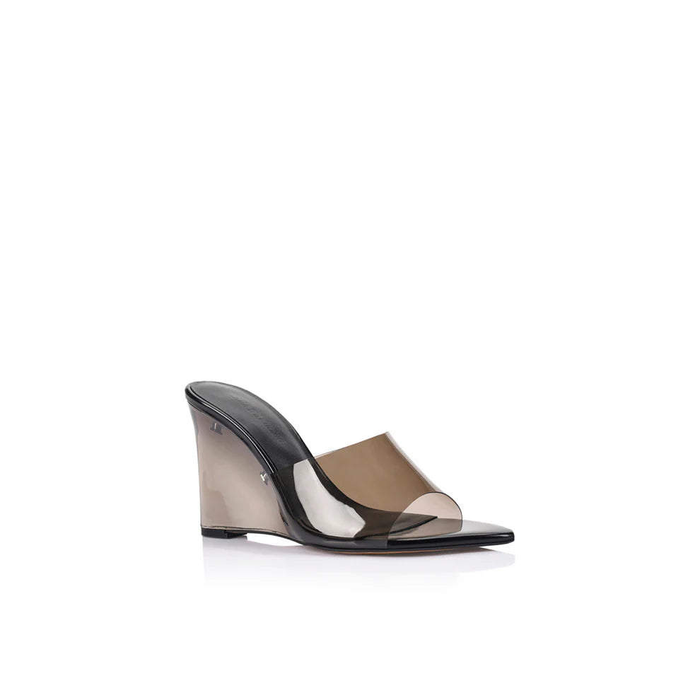 LANA WILKINSON - Sera Wedge Heel Lucite & Black Vinylite