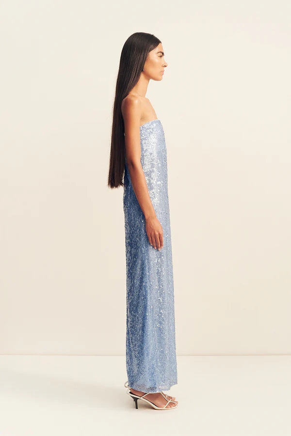 SHONA JOY Amerie Strapless Maxi Dress Arcadia Blue