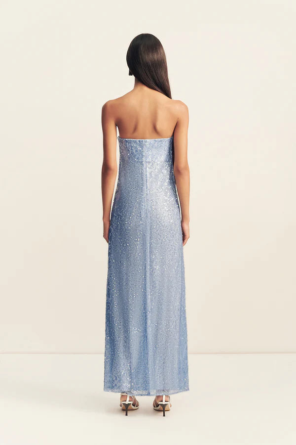 SHONA JOY Amerie Strapless Maxi Dress Arcadia Blue