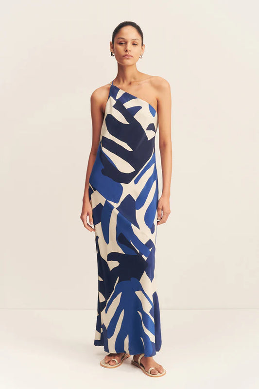 SHONA JOY - Edward Silk One Shoulder Maxi Dress