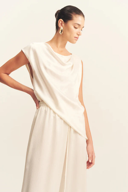 SHONA JOY Huxley Draped Top-vanilla