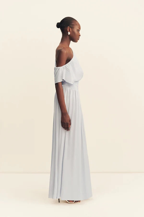 Shona Joy - Agnes Shirred Asymmetrical Maxi Dress IN SKY BLUE