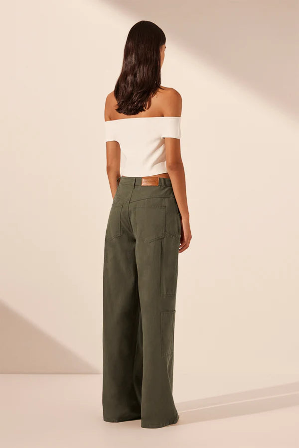 SHONA JOY Basic off shoulder top-ivory