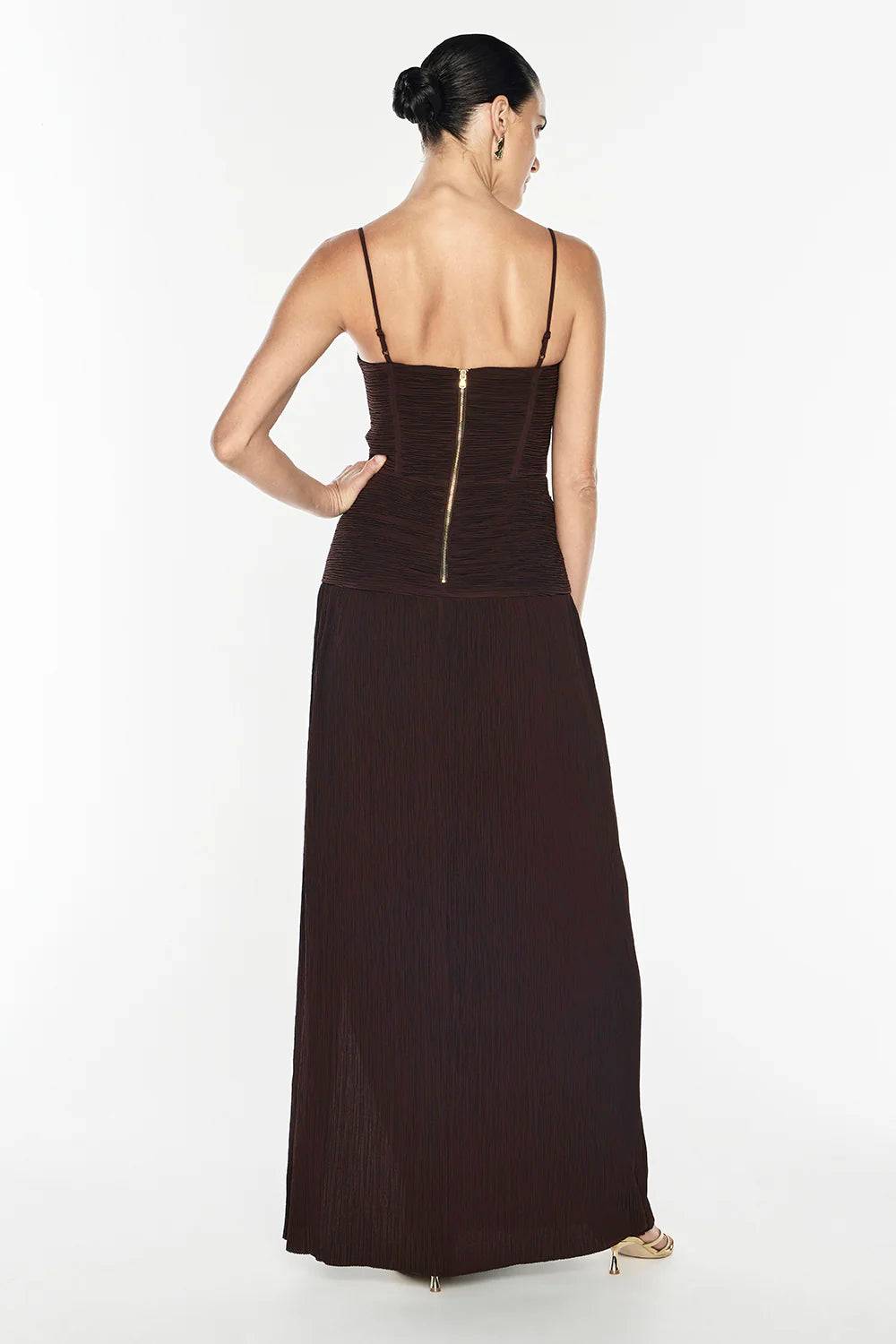 MANNING CARTELL - Double Time Pleat Dress in Dark Chocolate
