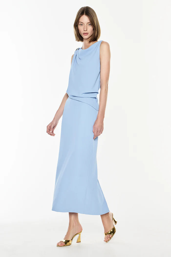 MANNING CARTELL - High Times Drape Dress in Sky Blue