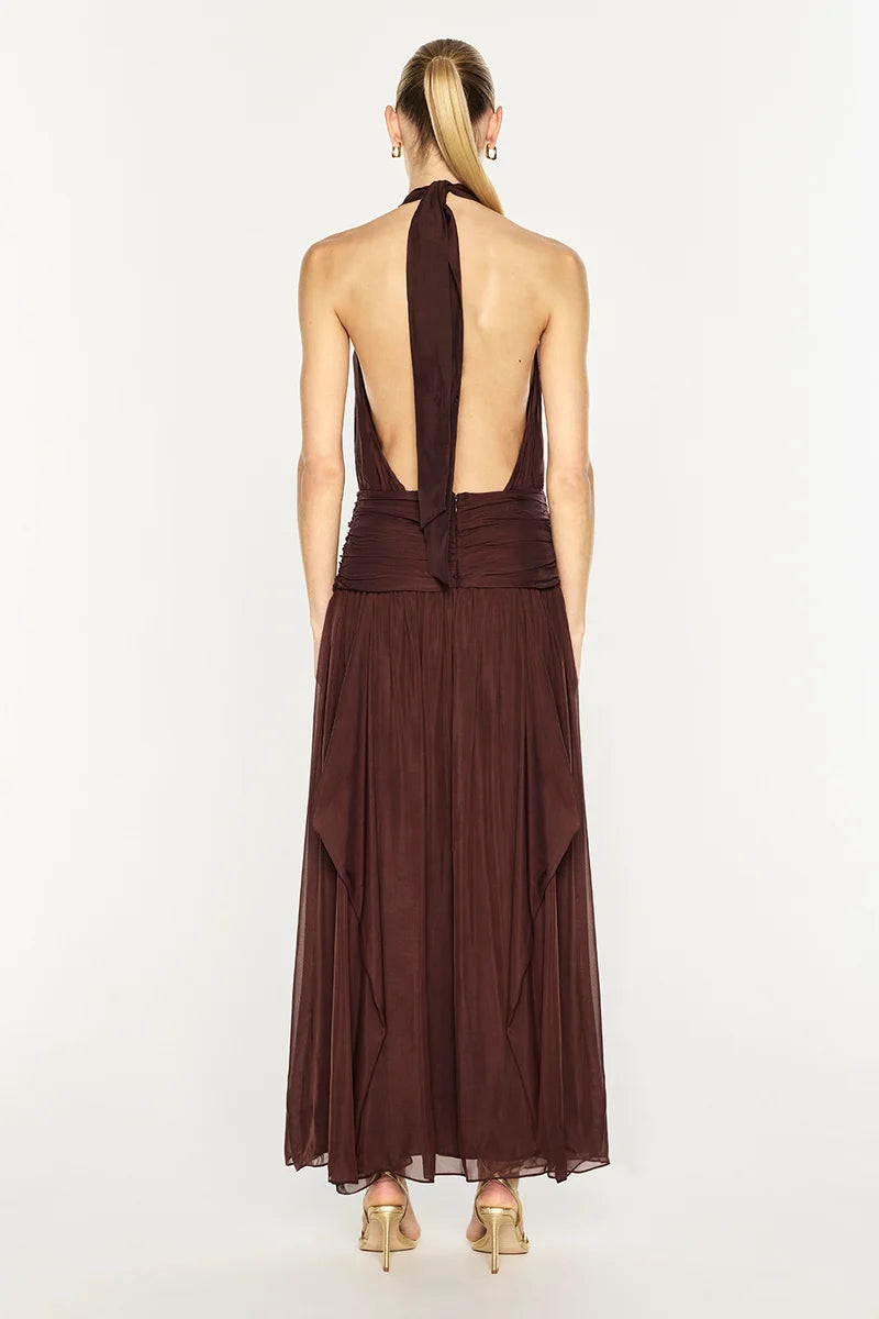 Manning Cartell - Untamed Allure Halter Dress IN COCOA BROWN
