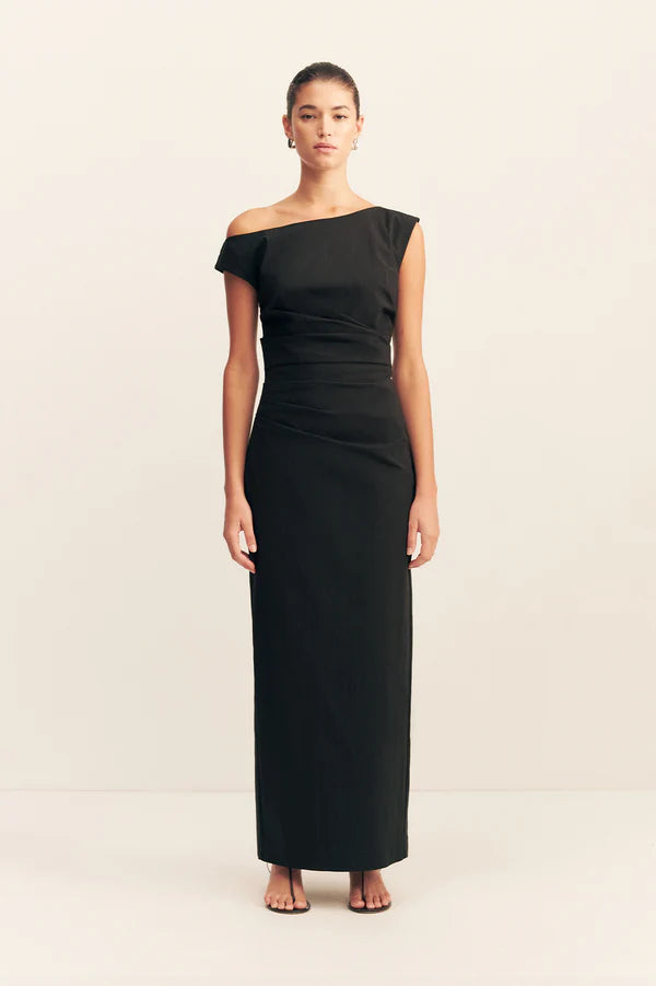 SHONA JOY Campbell Off Shoulder Maxi Dress-black