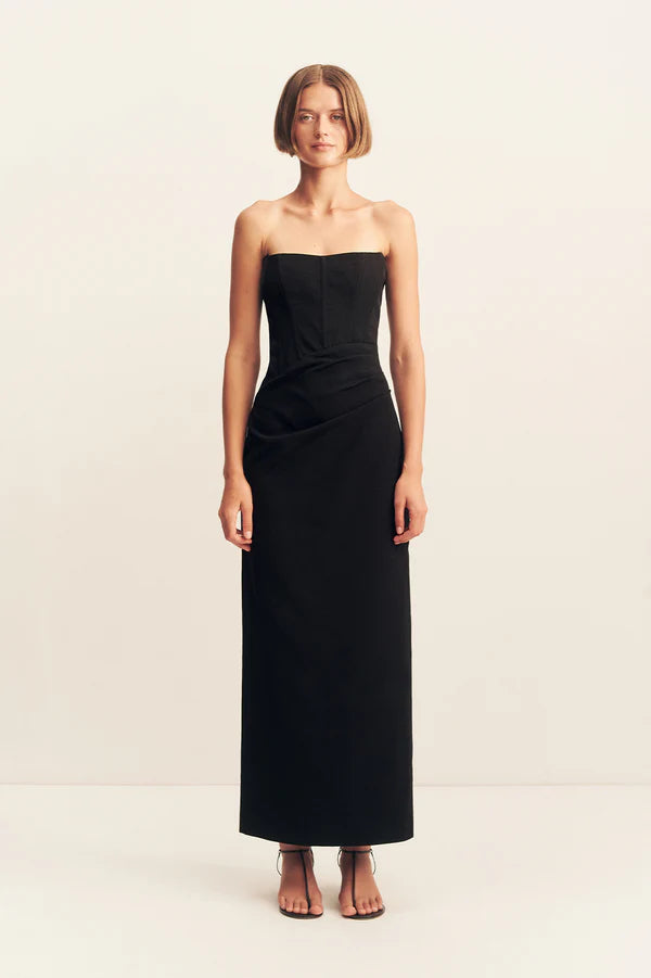 SHONA JOY Oakley Strapless Corset Maxi-black