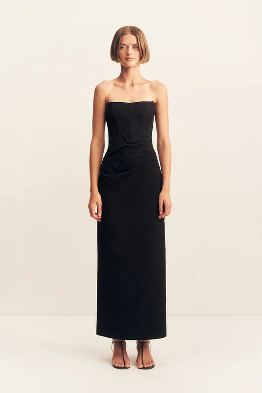SHONA JOY Oakley Strapless Corset Maxi-black