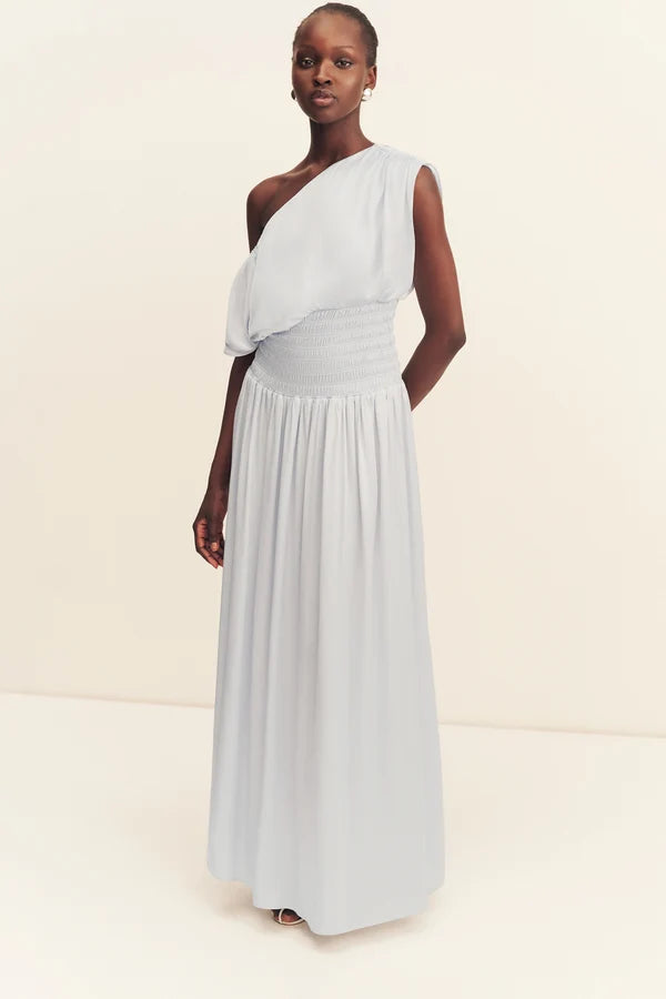 Shona Joy - Agnes Shirred Asymmetrical Maxi Dress IN SKY BLUE