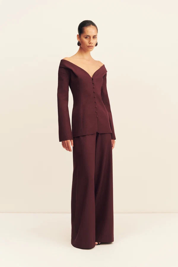 Shona Joy - Asher Wide Leg Pant IN BERRY