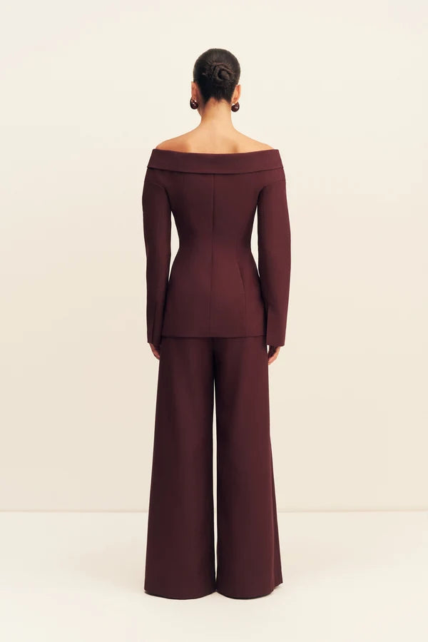 Shona Joy - Asher Wide Leg Pant IN BERRY