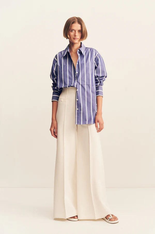 SHONA JOY Cambridge Shirt-chambray blanc