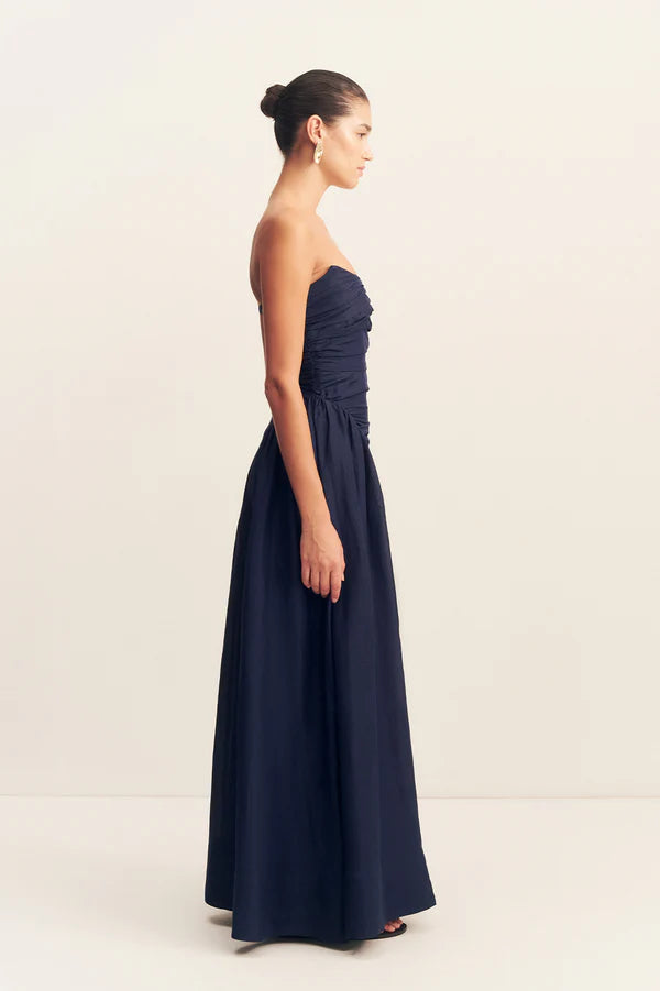 SHONA JOY Celeste Strapless Panelled Maxi-midnight