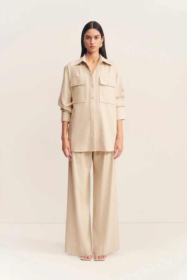 SHONA JOY Newman Shirt-parchment