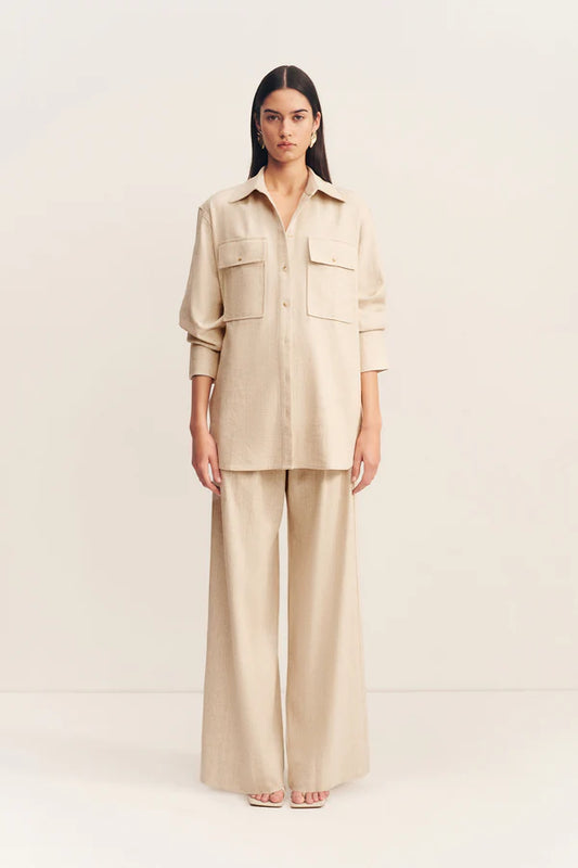 SHONA JOY Newman Shirt-parchment