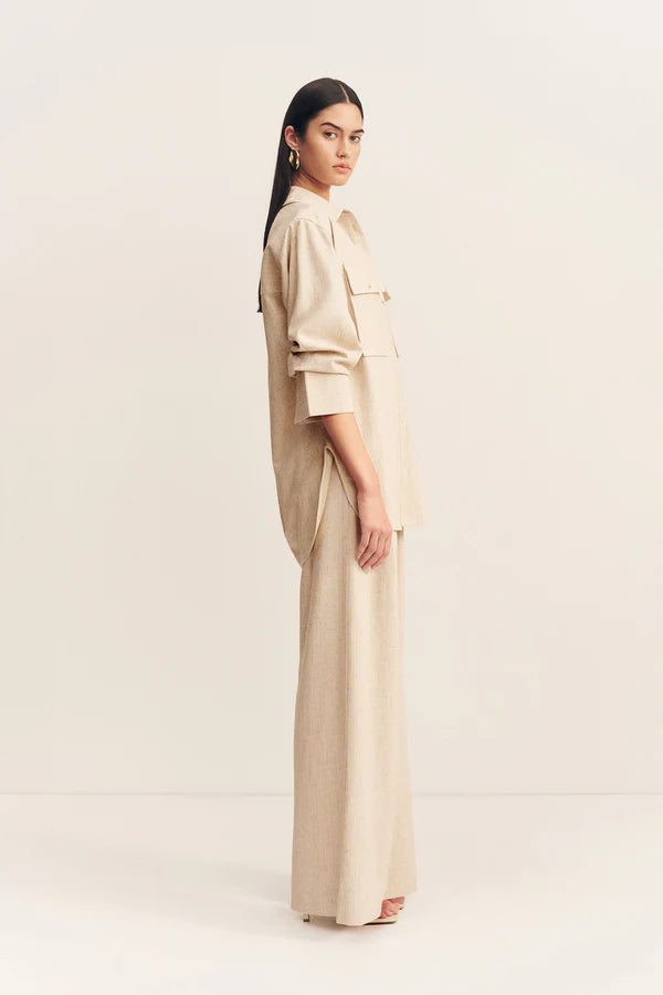 SHONA JOY Newman Shirt-parchment