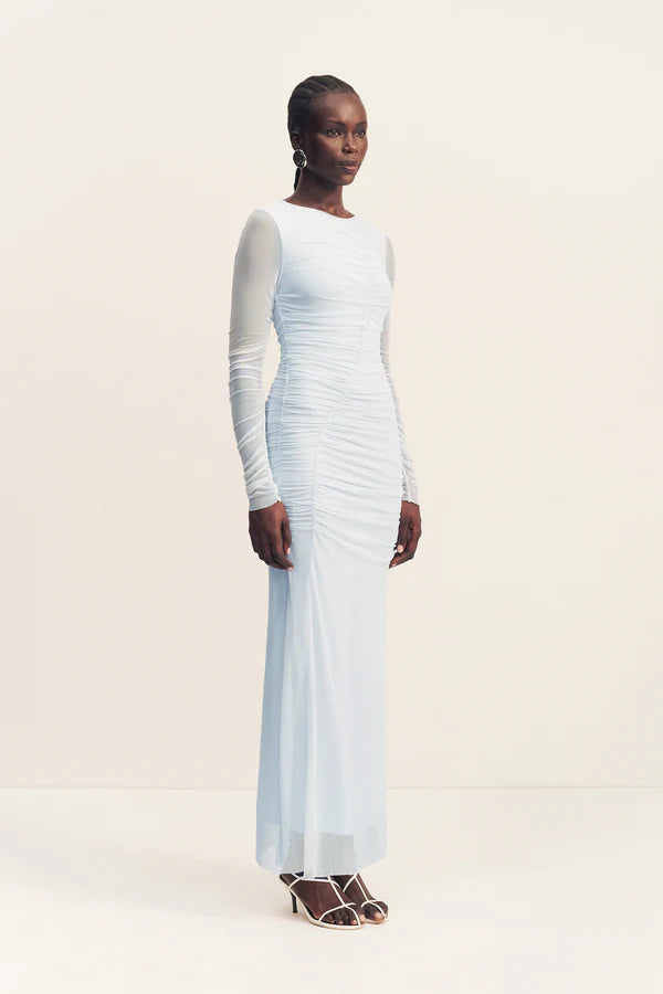 SHONA JOY - Mira Gathered Maxi Dress - Sky