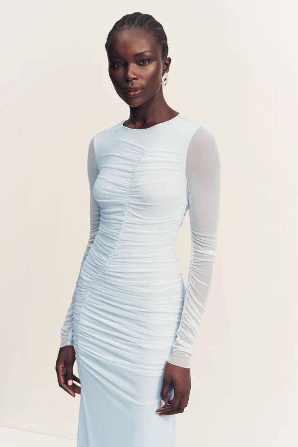 SHONA JOY - Mira Gathered Maxi Dress - Sky