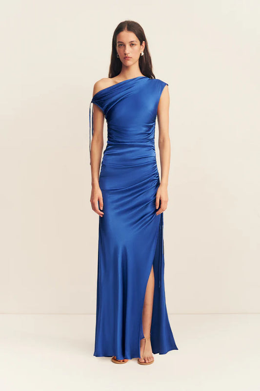 SHONA JOY Tatum Gathered Maxi dress in Ultramarine