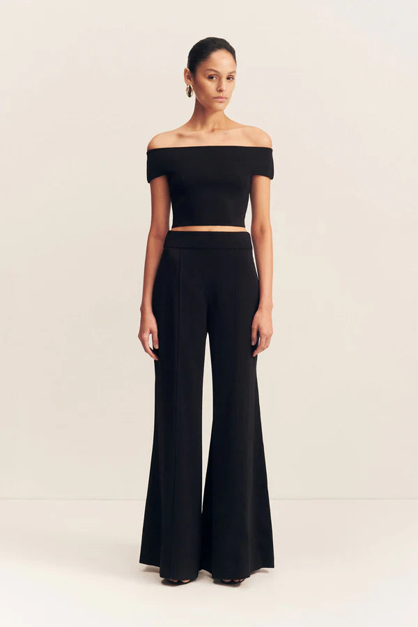 SHONA JOY Basic Off Shoulder Top-black