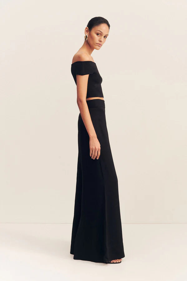 SHONA JOY Basic Off Shoulder Top-black
