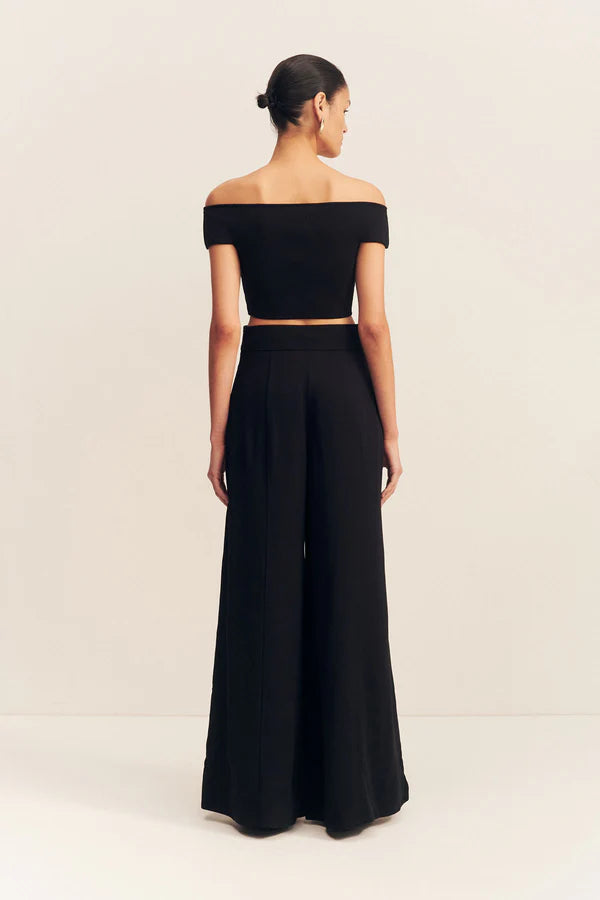 SHONA JOY Basic Off Shoulder Top-black