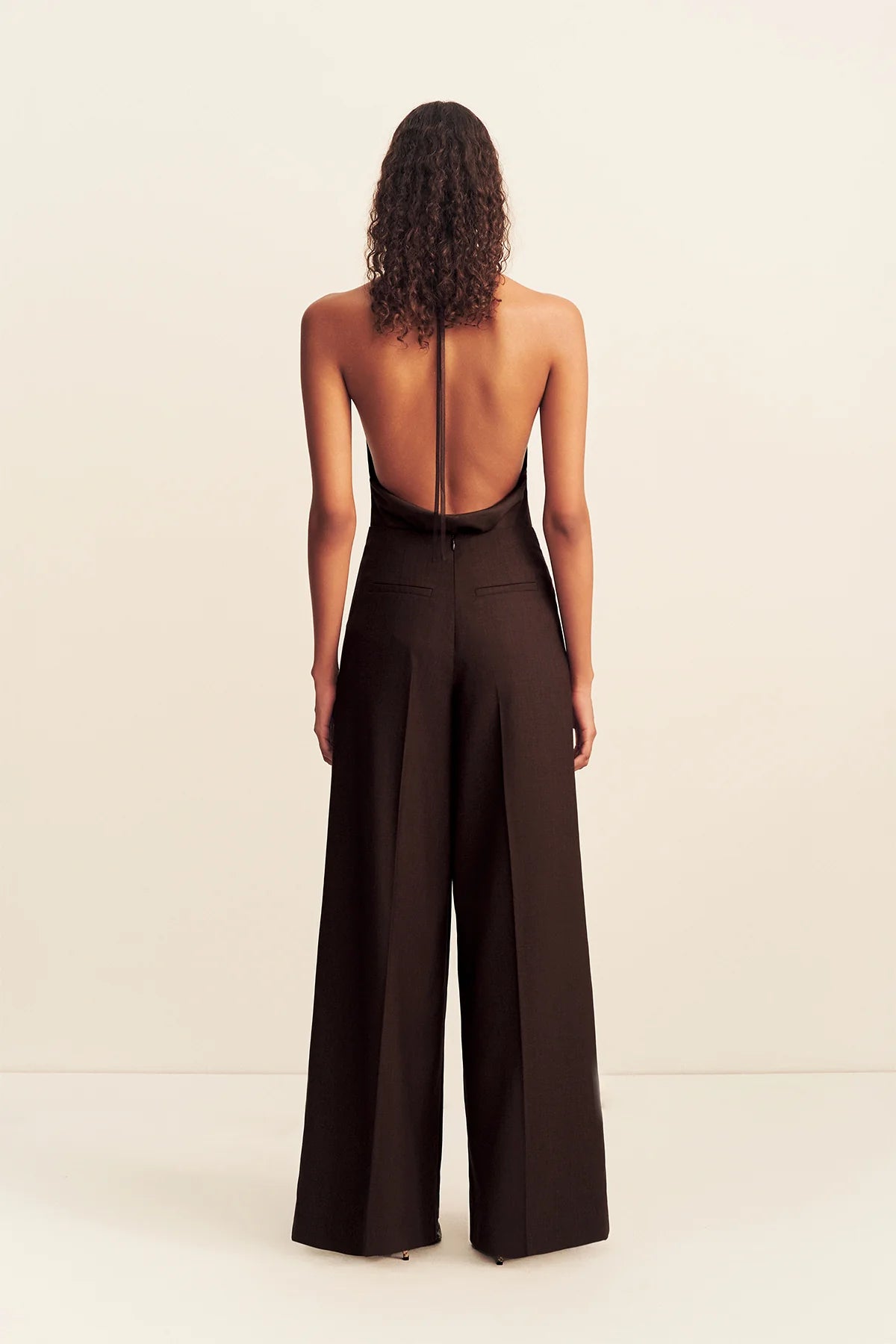 SHONA JOY - Asher Button Wide Leg Pant in Ristretto