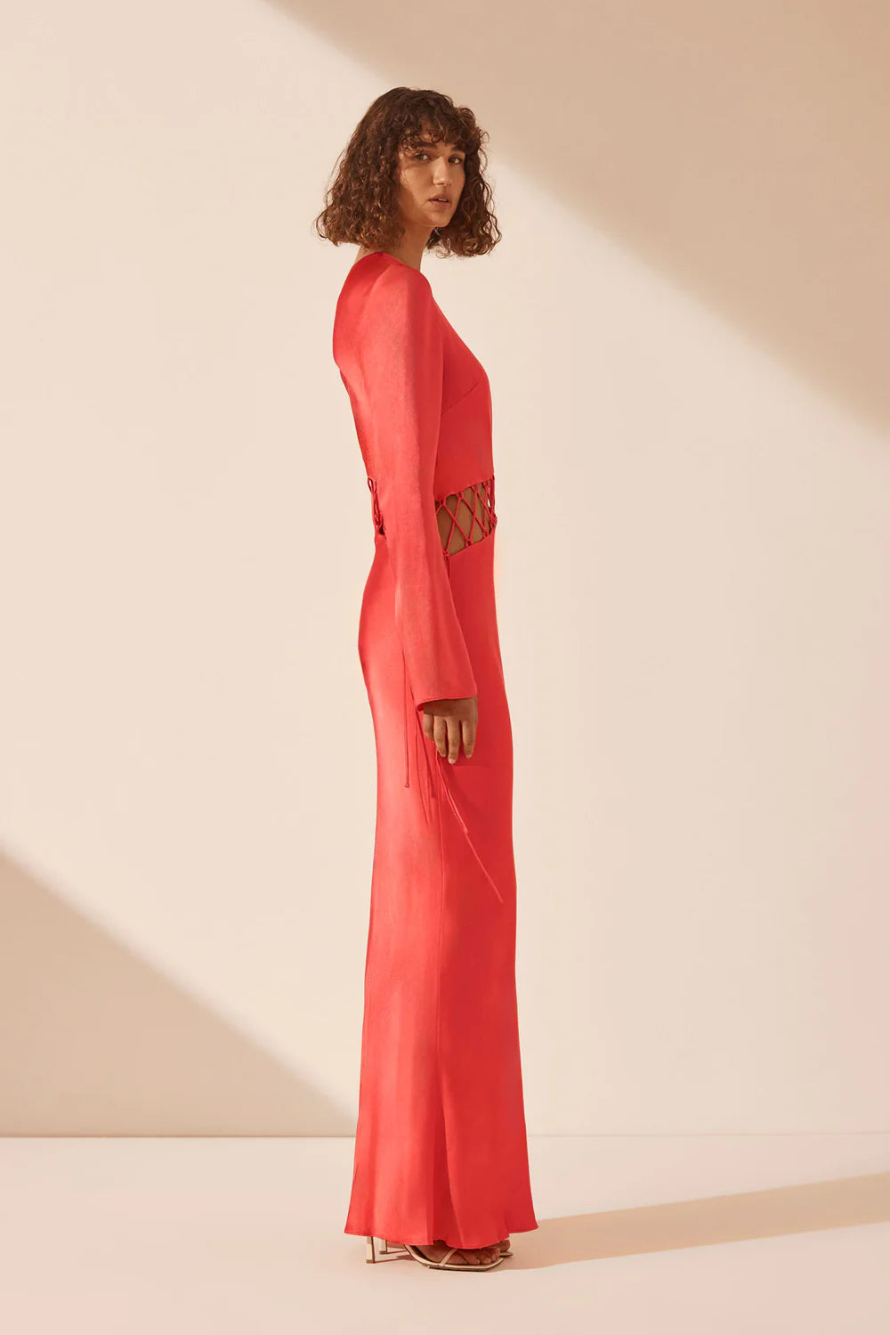 SHONA JOY Poppy Red Asymmetrical Maxi Dress Danielle Louise Fashion