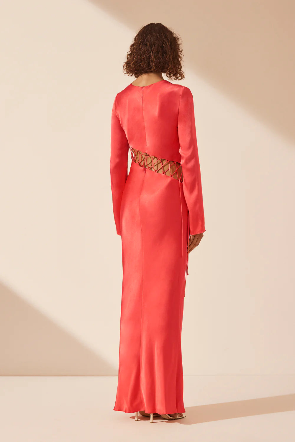SHONA JOY Poppy Red Asymmetrical Maxi Dress