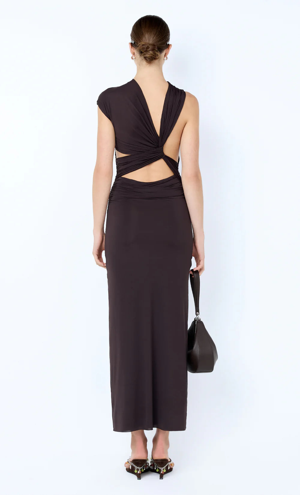 BEC + BRIDGE - Solenne Twist Dress in Dark Chocolate