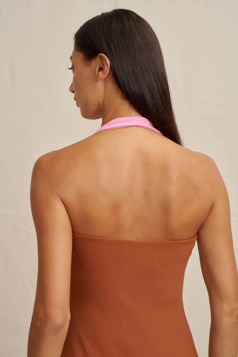 BY JOHNNY - Alexa Halter Midi Dress in Rust