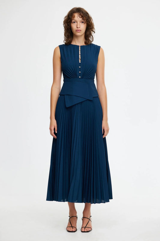 ACLER Rhodes midi dress-sea