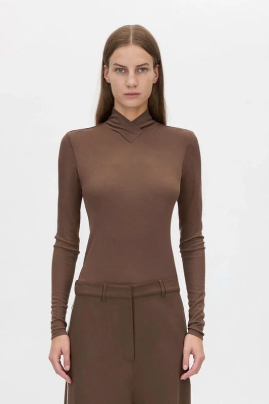 CAMILLA AND MARC - Axial Long Sleeve Top in Chocolate Brown
