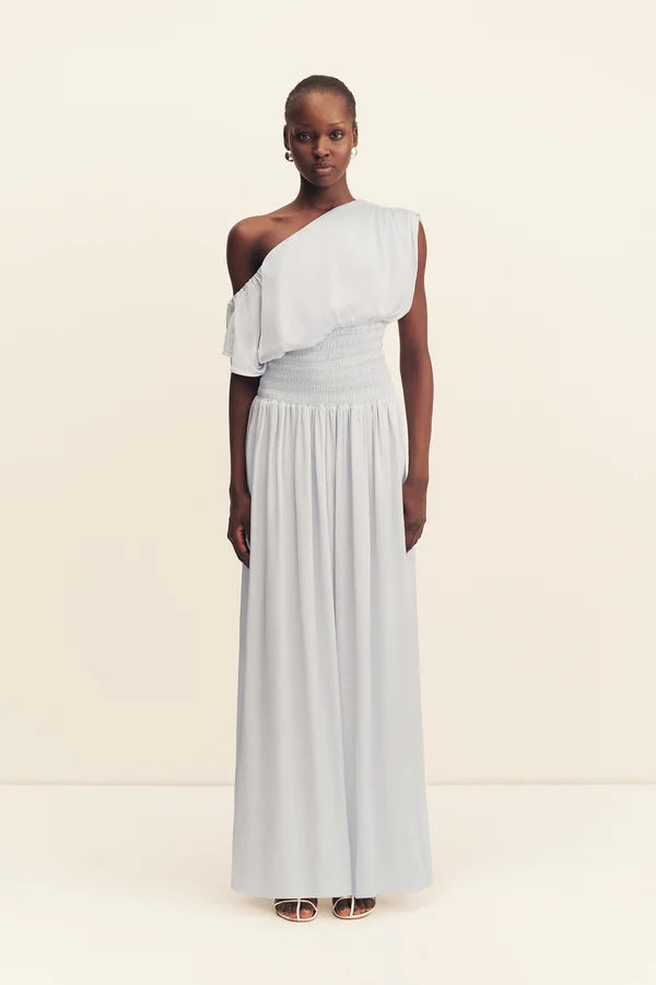Shona Joy - Agnes Shirred Asymmetrical Maxi Dress IN SKY BLUE