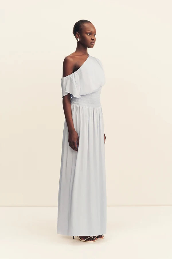 Shona Joy - Agnes Shirred Asymmetrical Maxi Dress IN SKY BLUE