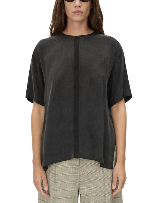 CAMILLA AND MARC - Allegro Satin Tee in Washed Black