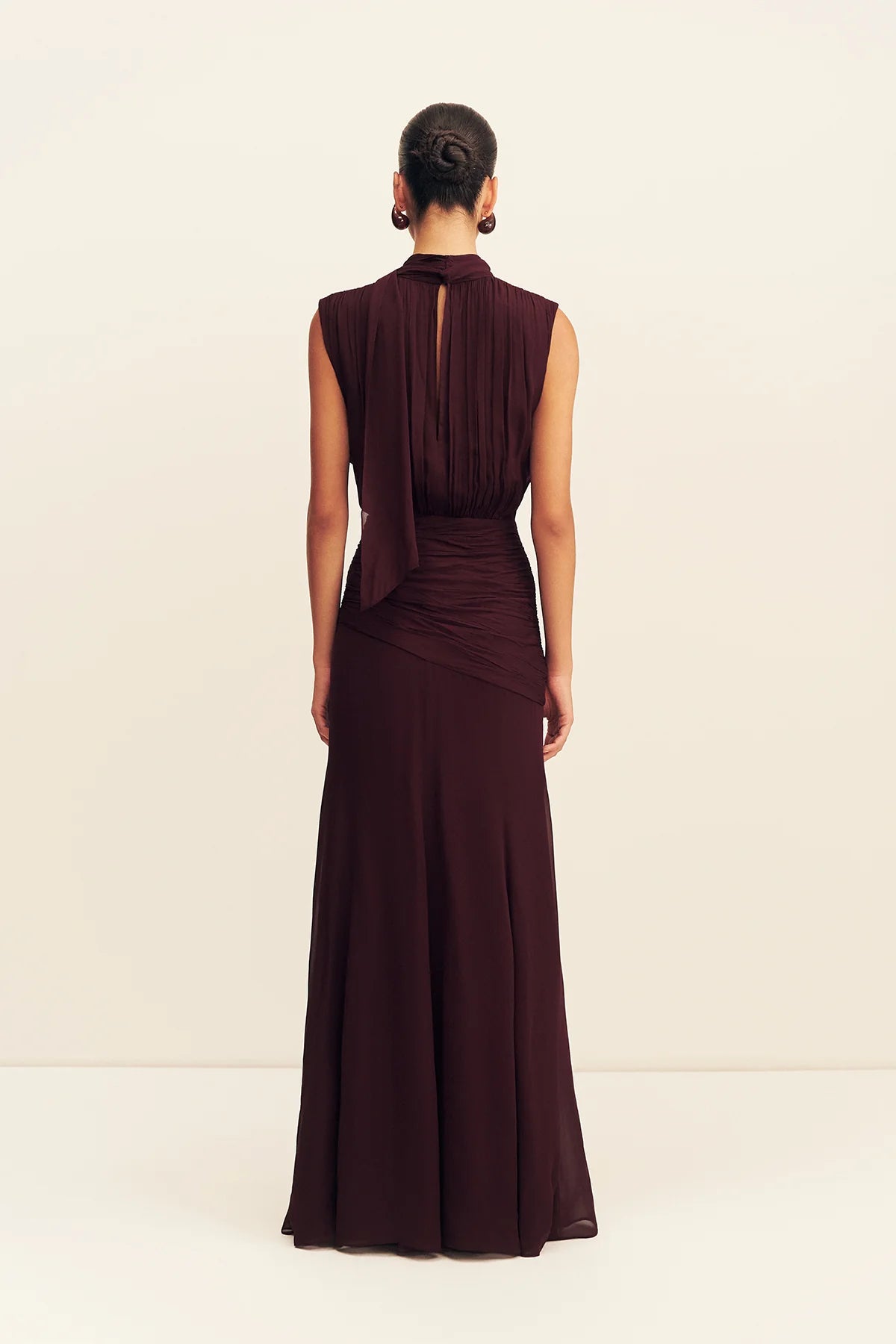 Shona Joy - Amina Scarf Neck Maxi dress IN WINE TASTING