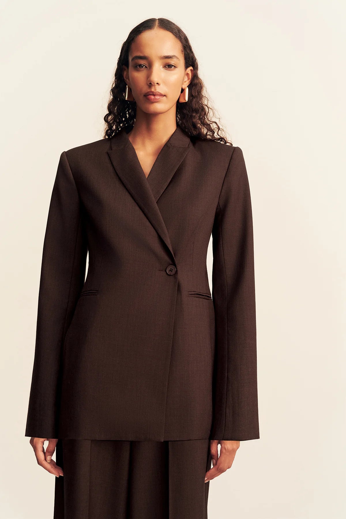 SHONA JOY - Asher Double Breasted Blazer in Ristretto