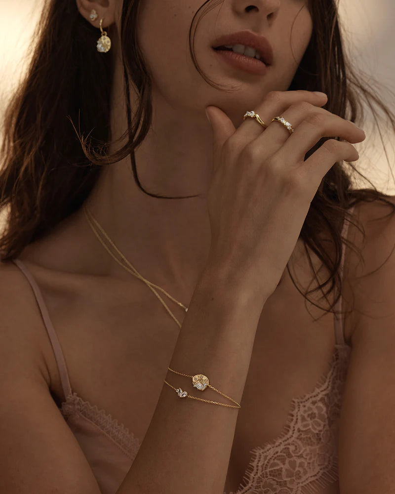 BY CHARLOTTE - Crystal Wings Bracelet in Gold Vermeil