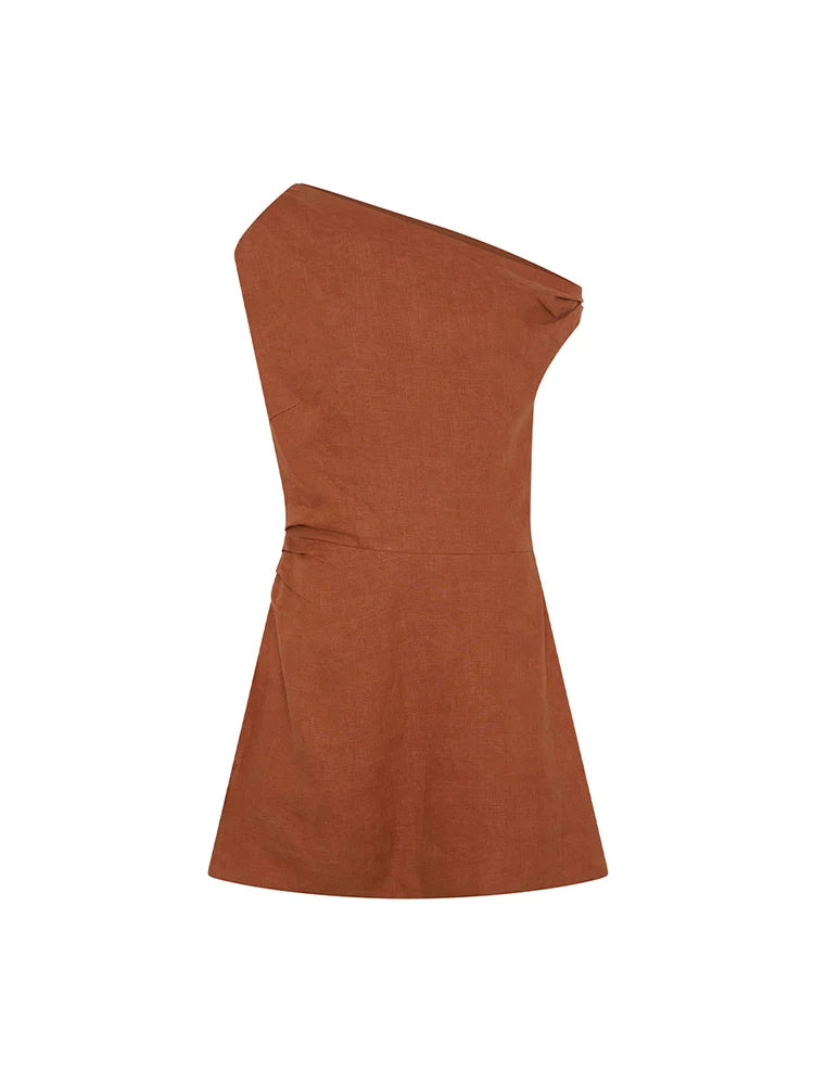 KIVARI - Cynthia Mini Dress in Tan
