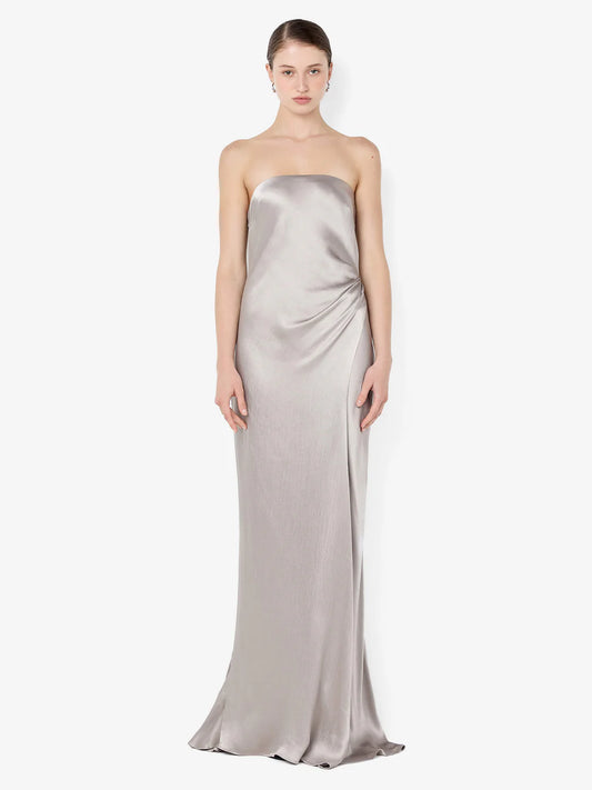 BEC + BRIDGE Florence Strapless Maxi Dress Silver