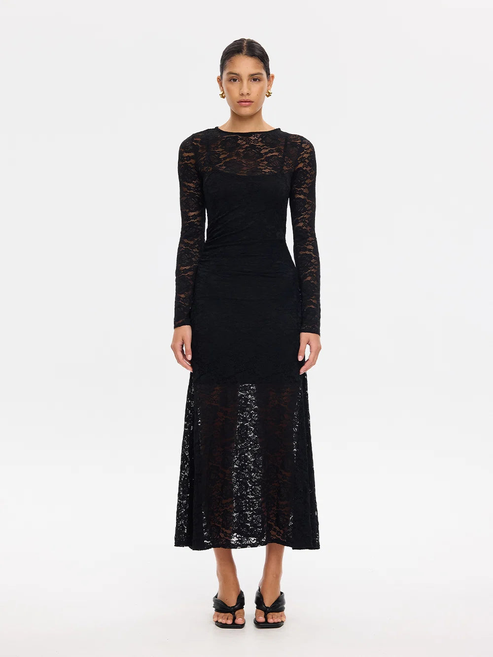 KIVARI - Bonnie Lace Maxi Dress in Black